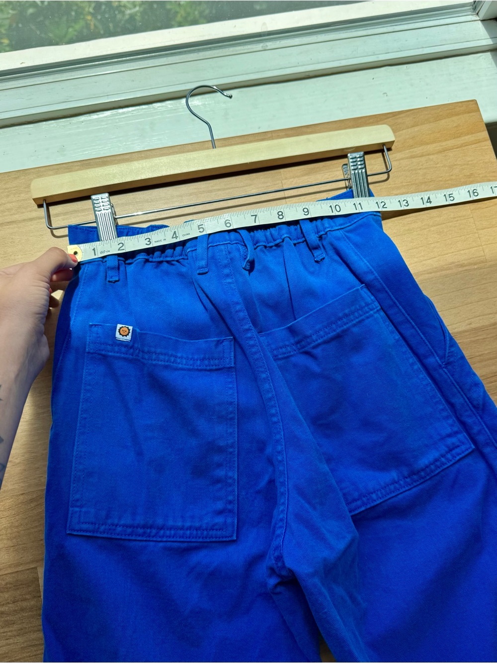 Big Bud Press Royal Blue Painted Flower Wide Leg Pants - Picture 7 of 10